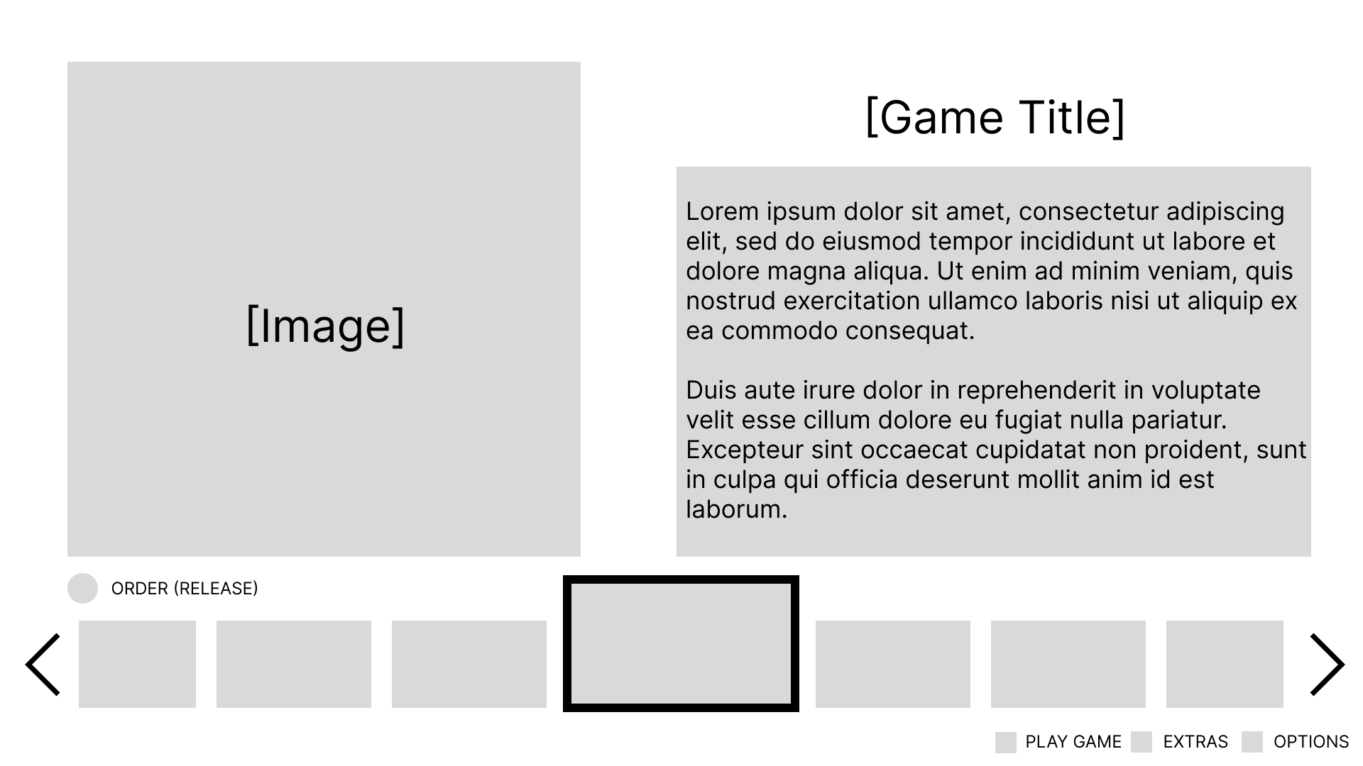 Wireframe Menu Design